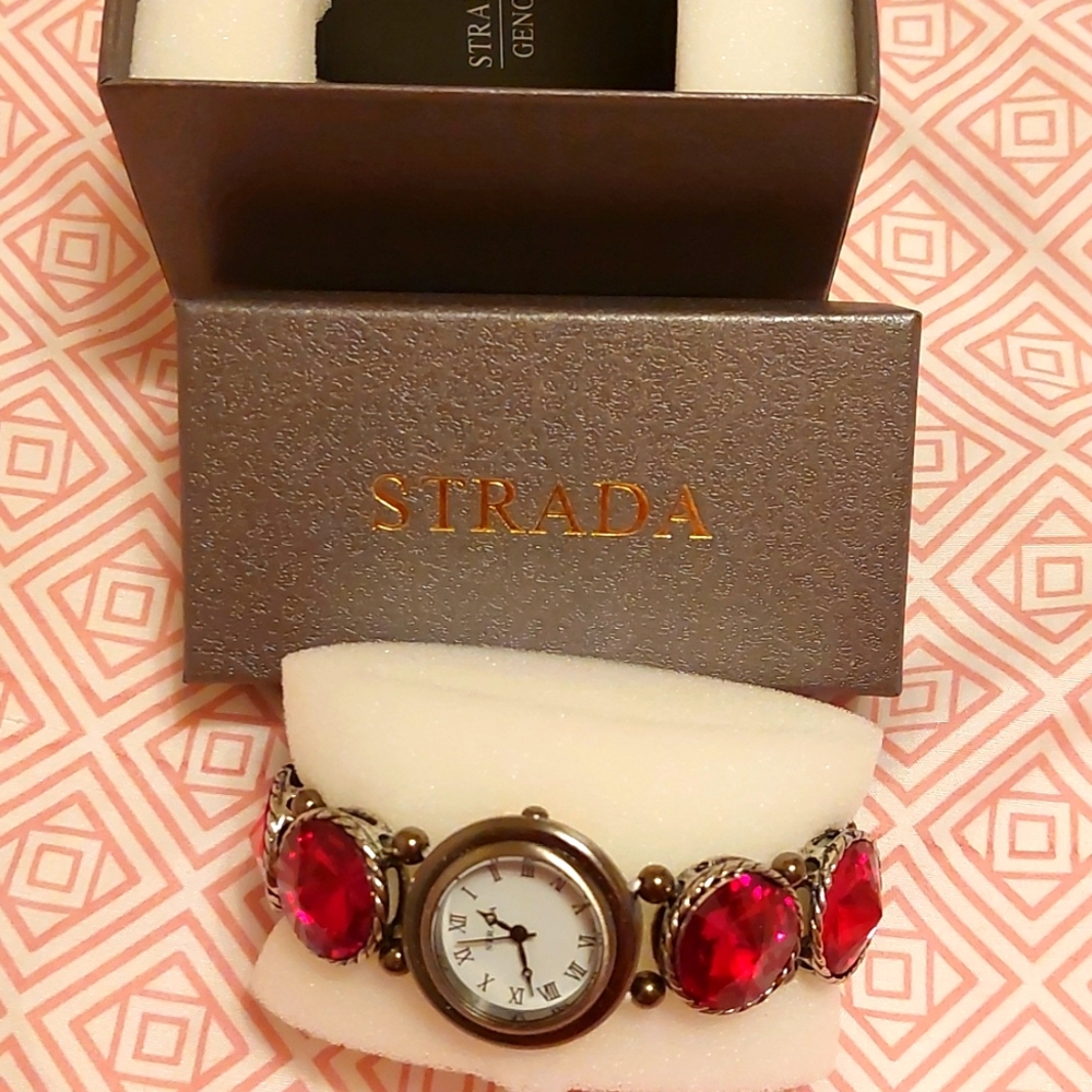 Strada ruby stone watch